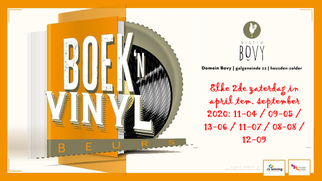 Domein Bovy: Boeken en (vinyl)platenmarkt: elke 2de zaterdag van de maand april tem september 2020