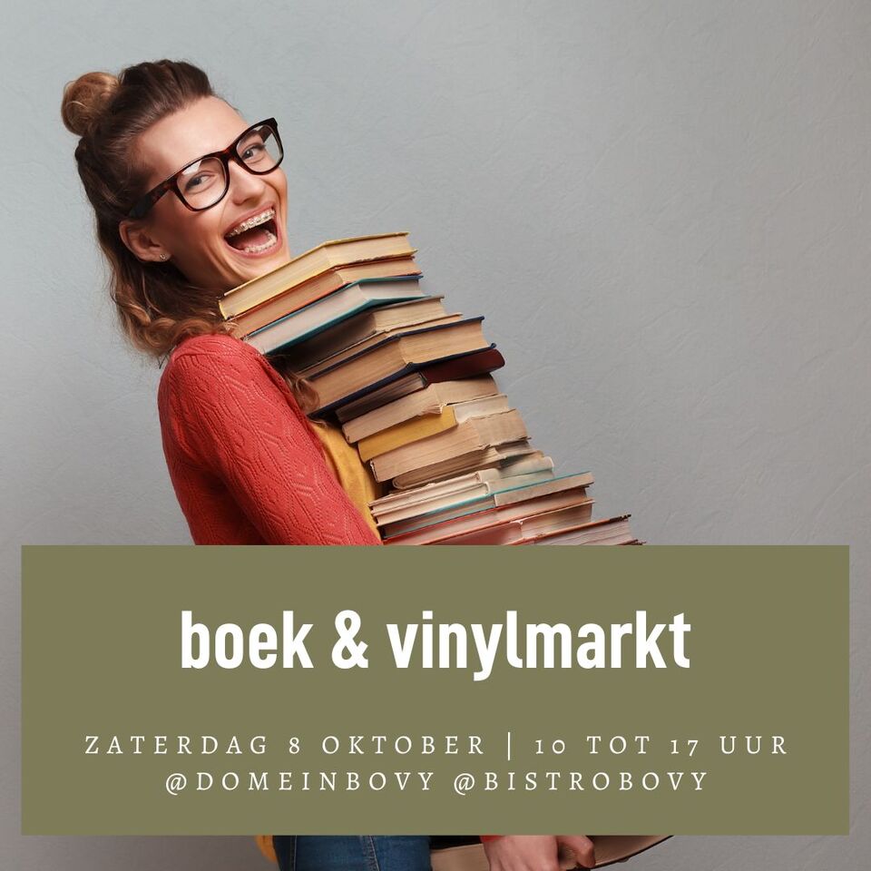 Boek'n Vinyl beurs @Domein Bovy zaterdag 8 oktober van 10 tot 17 uur